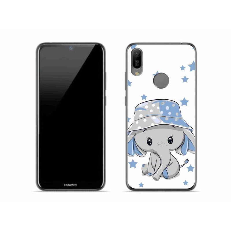 Gelový kryt mmCase na mobil Huawei Y6 (2019) - modrý slon
