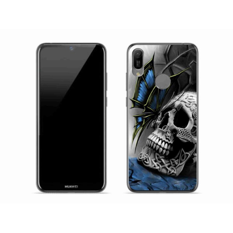 Gelový kryt mmCase na mobil Huawei Y6 (2019) - motýl a lebka