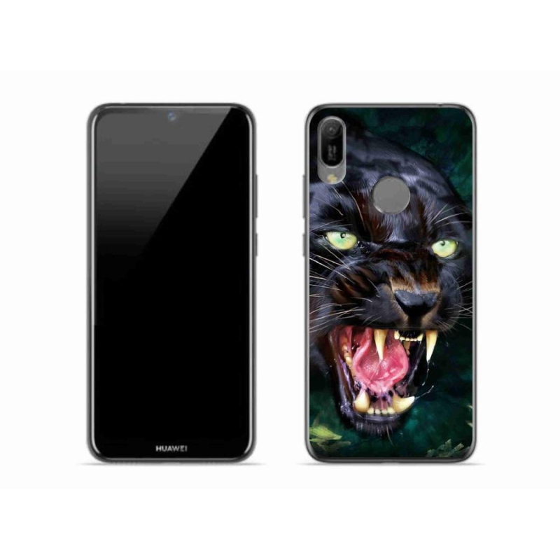 Gelový kryt mmCase na mobil Huawei Y6 (2019) - rozzuřený černý panter