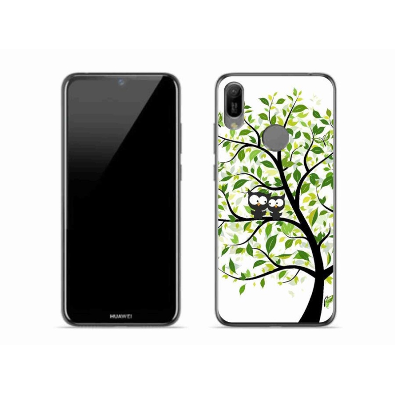 Gelový kryt mmCase na mobil Huawei Y6 (2019) - sovičky na stromě