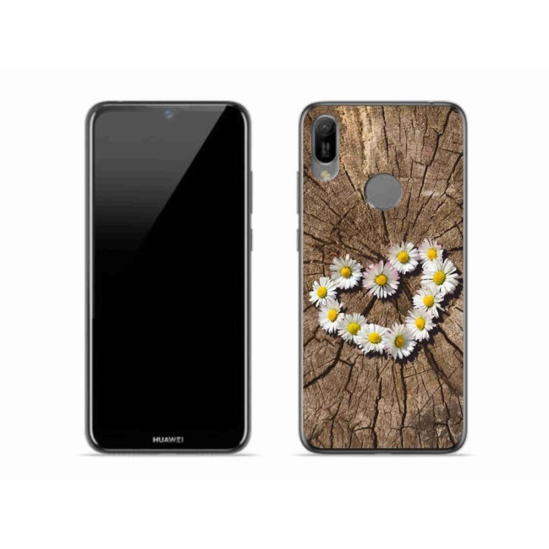 Gelový kryt mmCase na mobil Huawei Y6 (2019) - srdce z kopretin