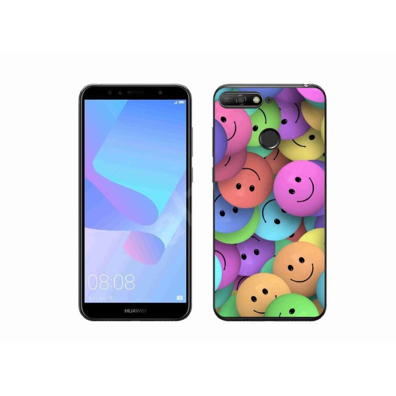 Gelový kryt mmCase na mobil Huawei Y6 Prime (2018) - barevní smajlíci