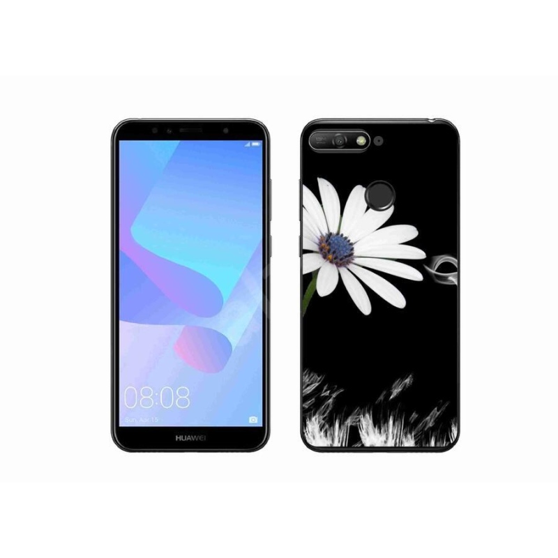 Gelový kryt mmCase na mobil Huawei Y6 Prime 2018 - bílá květina