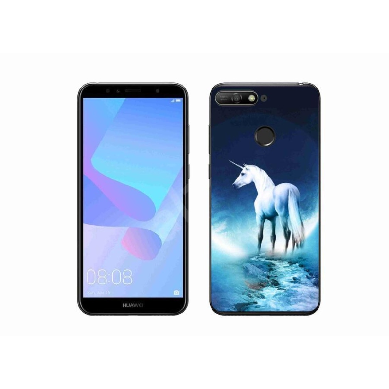 Gelový kryt mmCase na mobil Huawei Y6 Prime (2018) - bílý jednorožec