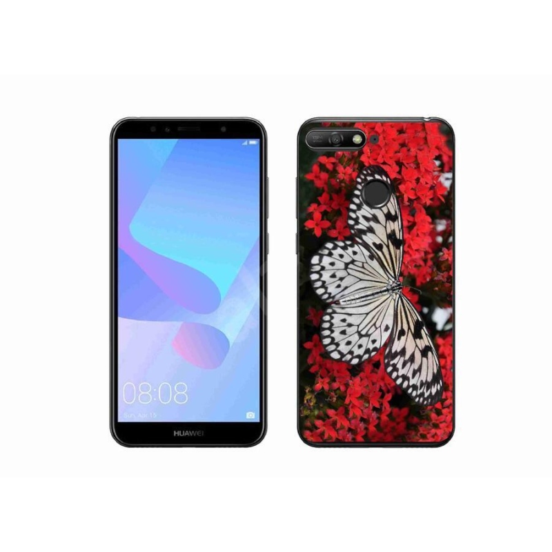Gelový kryt mmCase na mobil Huawei Y6 Prime (2018) - černobílý motýl 1