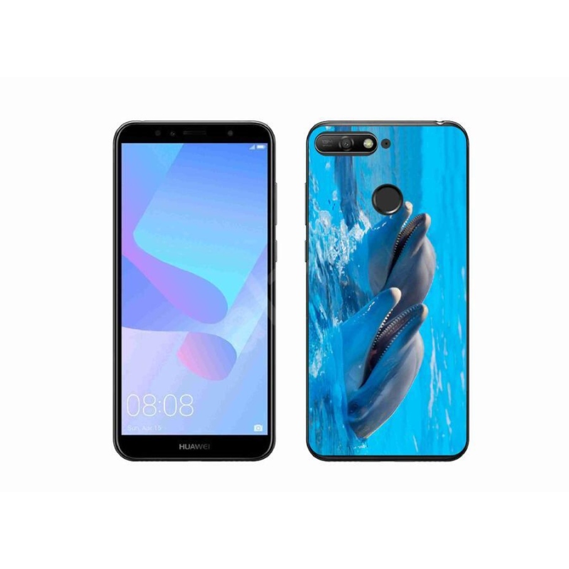 Gelový kryt mmCase na mobil Huawei Y6 Prime (2018) - delfíni