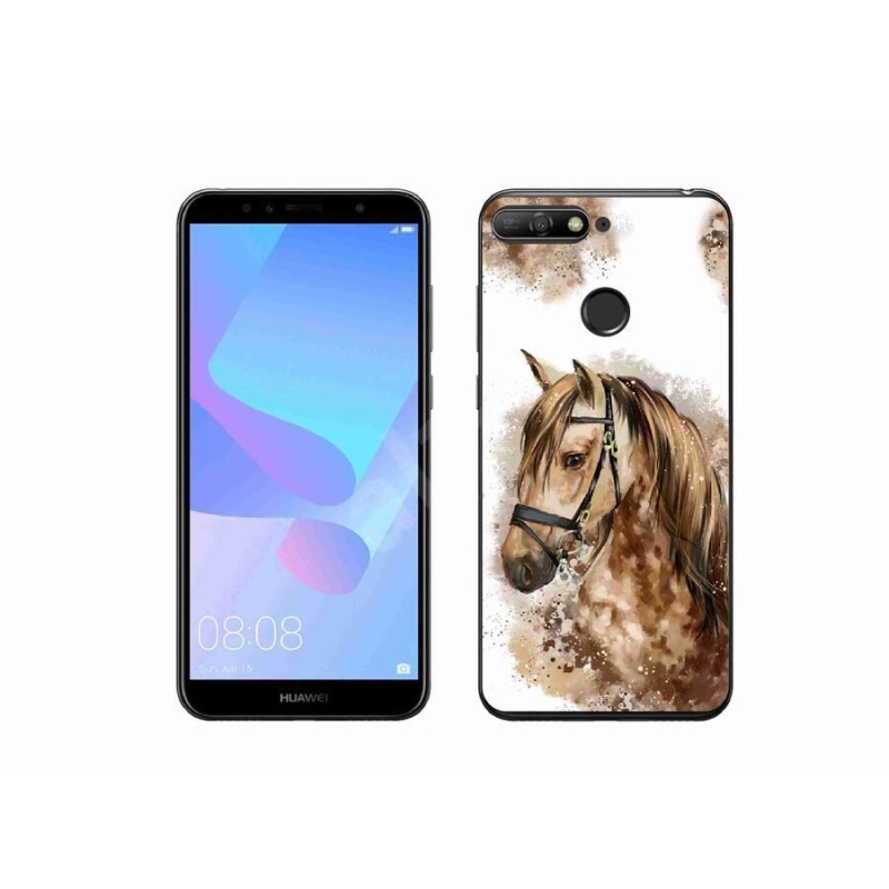 Gelový kryt mmCase na mobil Huawei Y6 Prime (2018) - hnědý kreslený kůň