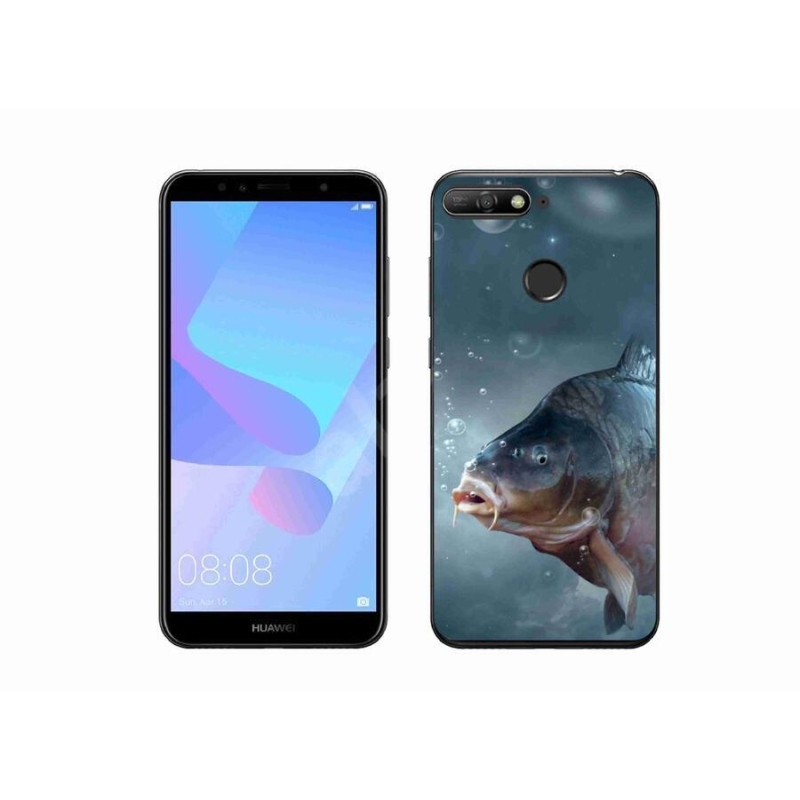 Gelový kryt mmCase na mobil Huawei Y6 Prime 2018 - kapr a bublinky