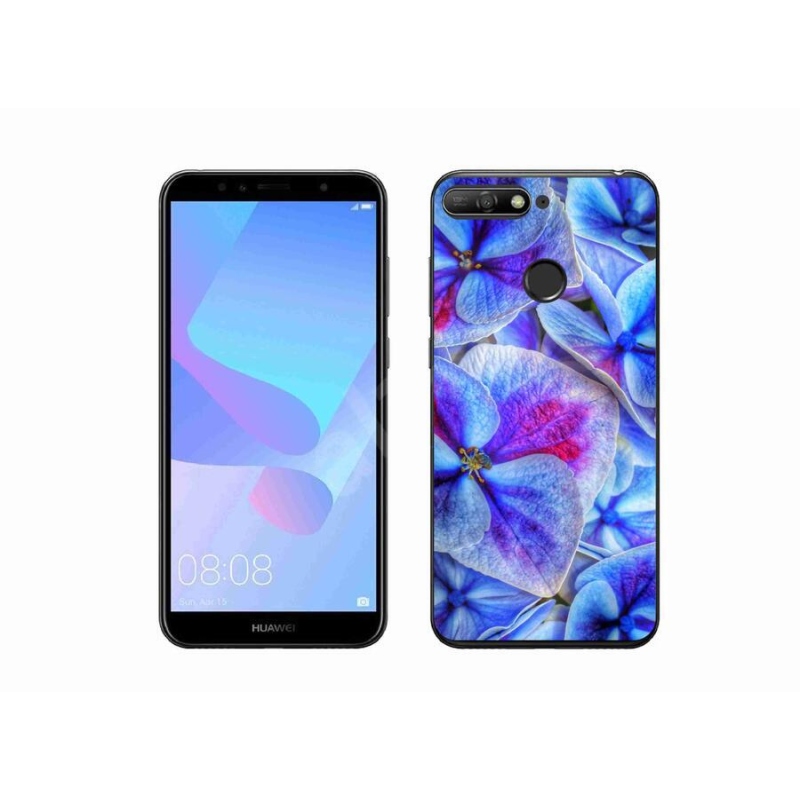 Gelový kryt mmCase na mobil Huawei Y6 Prime (2018) - modré květy 1