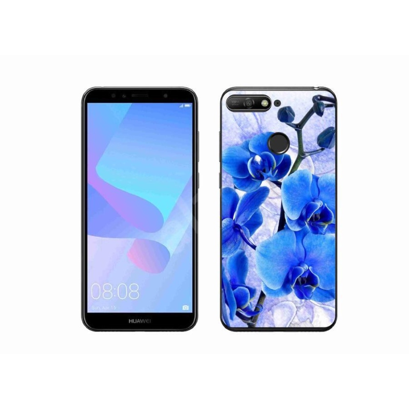 Gelový kryt mmCase na mobil Huawei Y6 Prime (2018) - modré květy