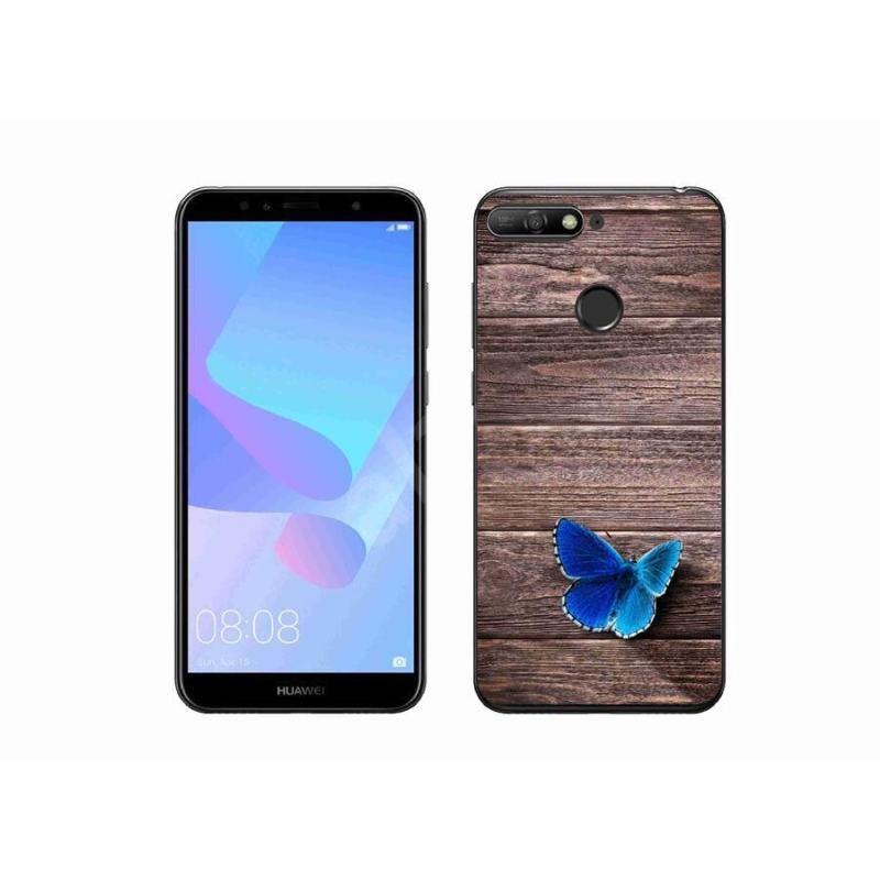 Gelový kryt mmCase na mobil Huawei Y6 Prime (2018) - modrý motýl 1