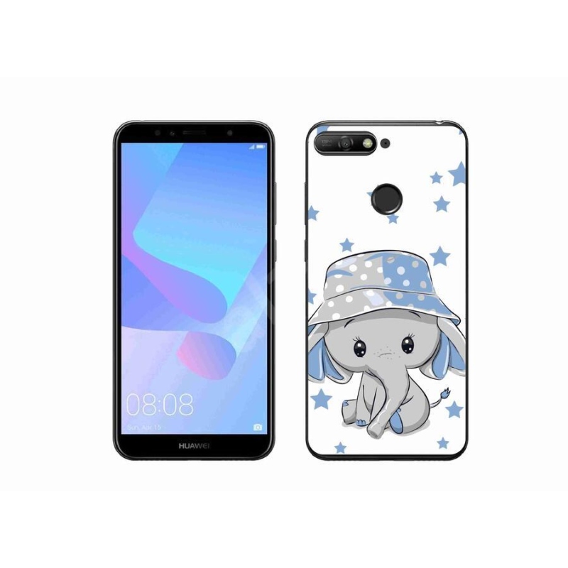 Gelový kryt mmCase na mobil Huawei Y6 Prime (2018) - modrý slon