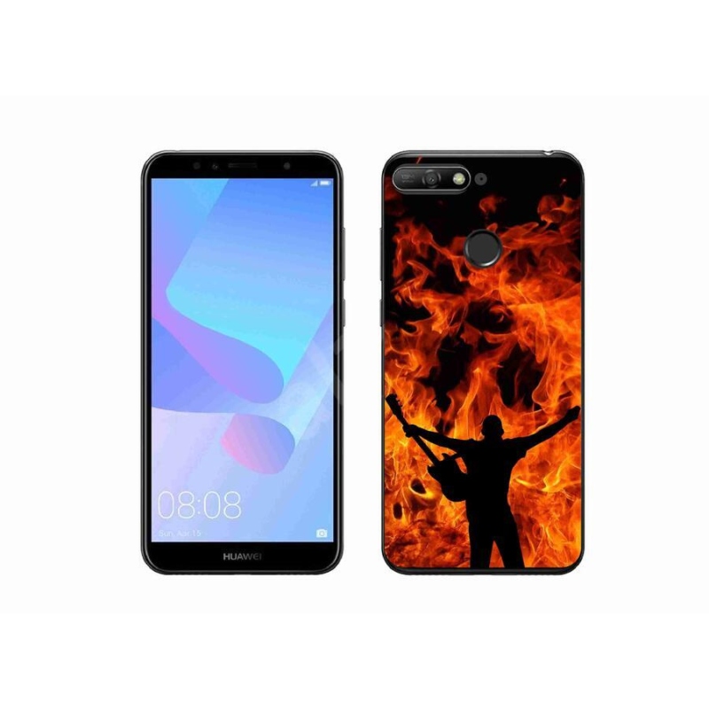 Gelový kryt mmCase na mobil Huawei Y6 Prime (2018) - muzikant a oheň
