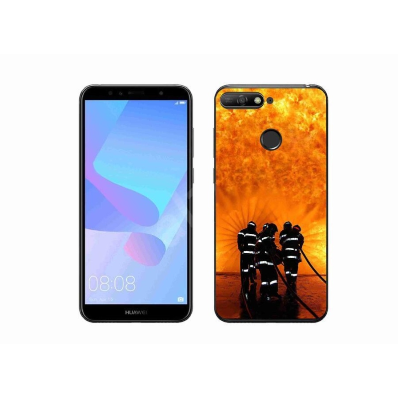 Gelový kryt mmCase na mobil Huawei Y6 Prime (2018) - požár