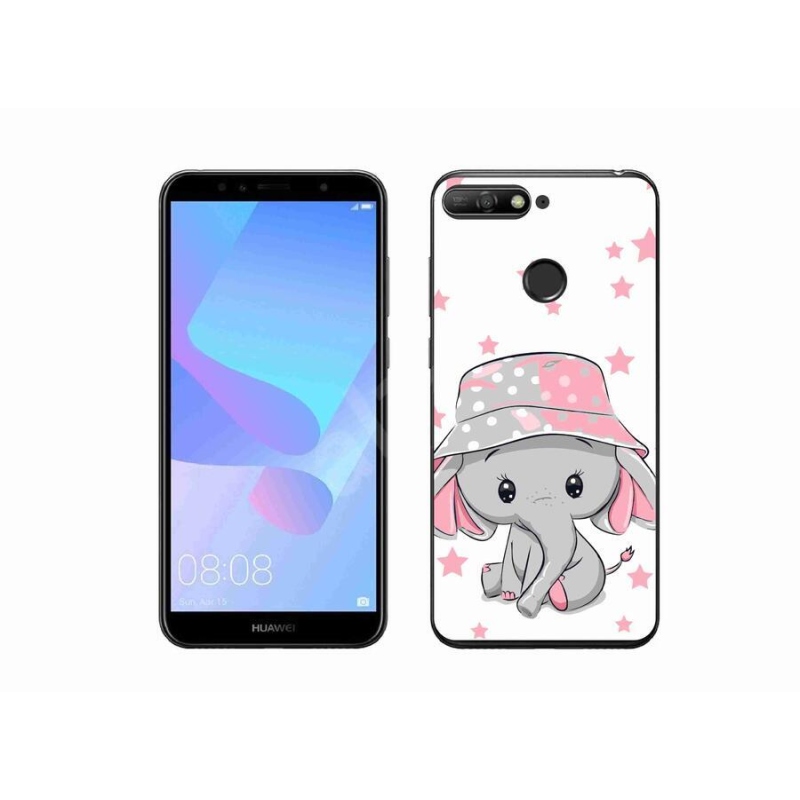 Gelový kryt mmCase na mobil Huawei Y6 Prime (2018) - růžový slon
