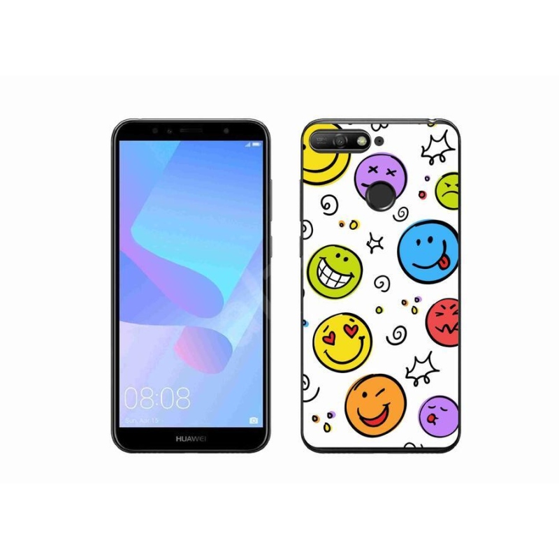 Gelový kryt mmCase na mobil Huawei Y6 Prime (2018) - smajlíci