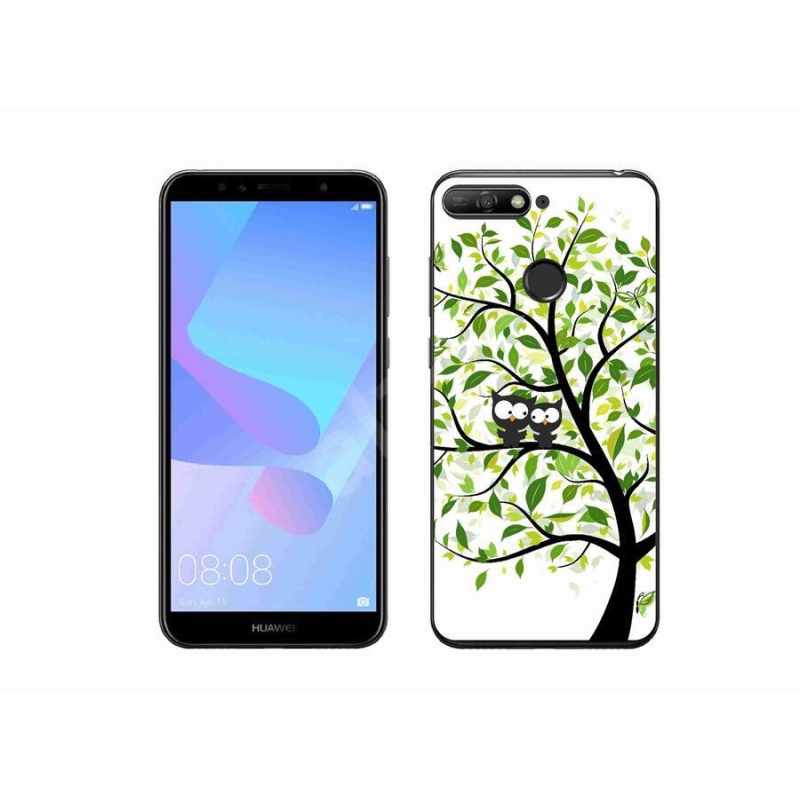 Gelový kryt mmCase na mobil Huawei Y6 Prime (2018) - sovičky na stromě