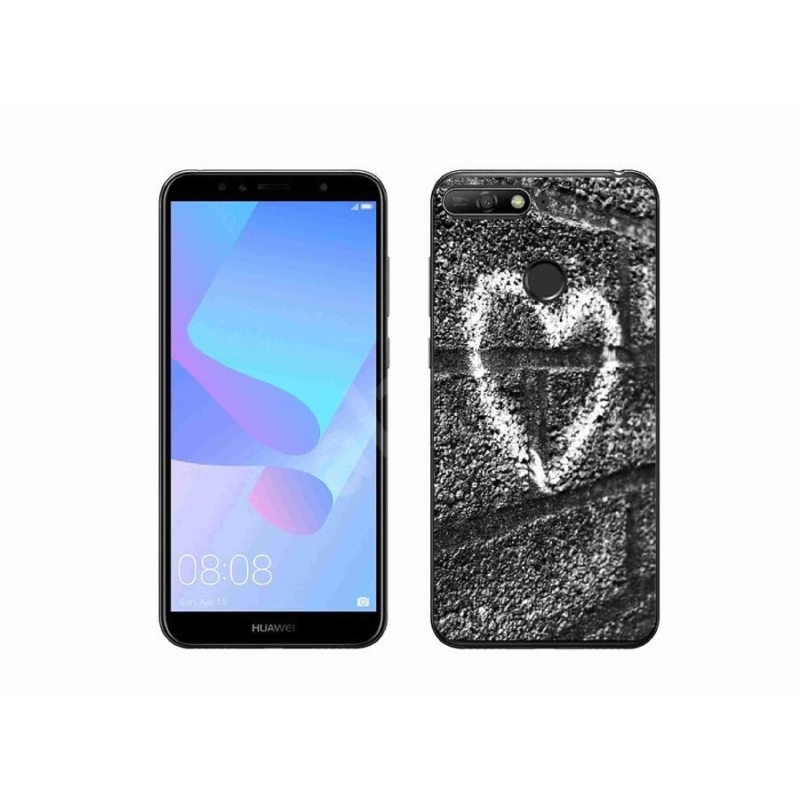 Gelový kryt mmCase na mobil Huawei Y6 Prime (2018) - srdce na zdi