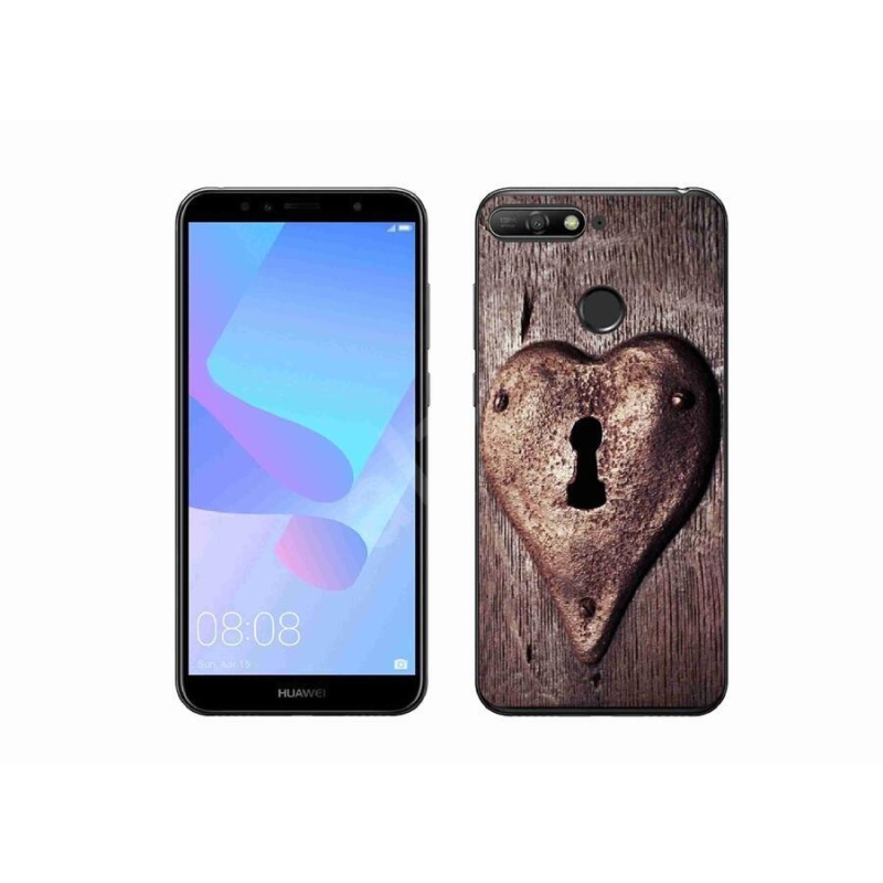Gelový kryt mmCase na mobil Huawei Y6 Prime (2018) - zámek ve tvaru srdce