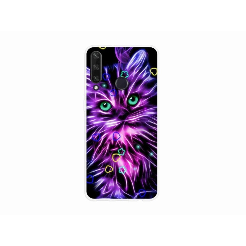 Gelový kryt mmCase na mobil Huawei Y6p - abstraktní kočka