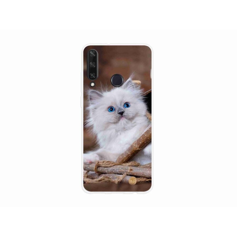Gelový kryt mmCase na mobil Huawei Y6p - bílé kotě