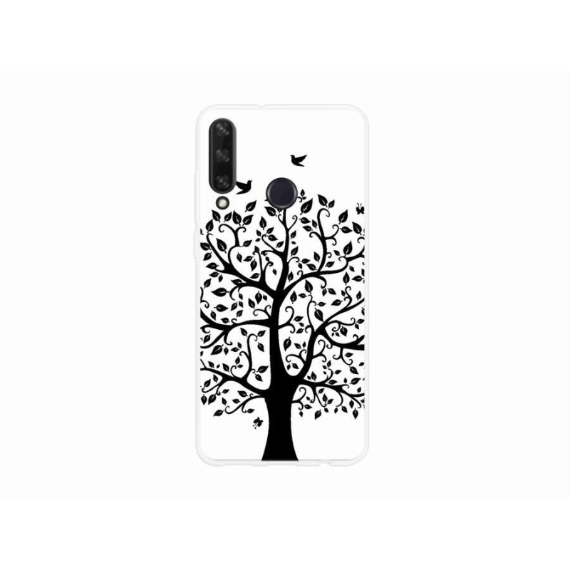 Gelový kryt mmCase na mobil Huawei Y6p - černobílý strom