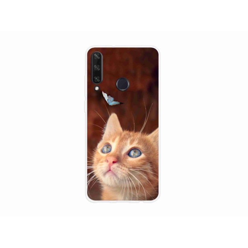 Gelový kryt mmCase na mobil Huawei Y6p - motýl a kotě