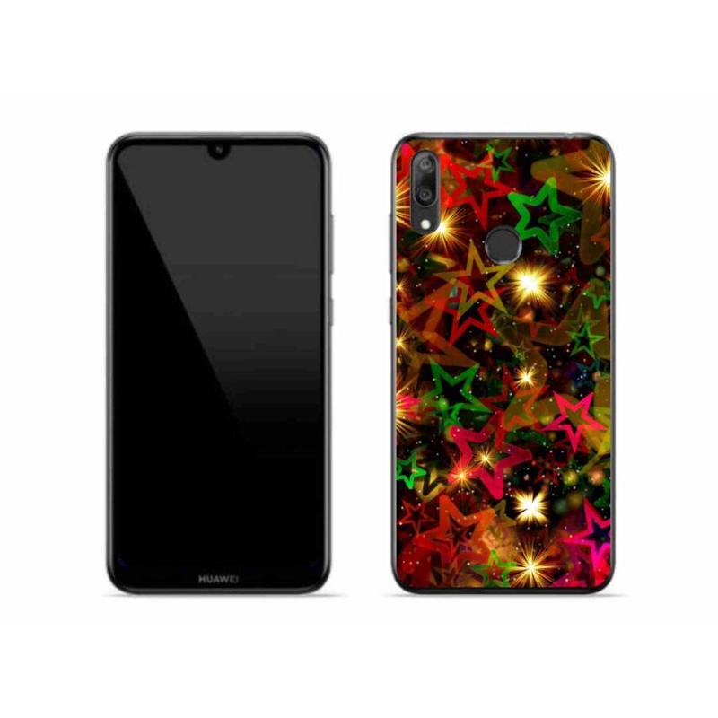 Gelový kryt mmCase na mobil Huawei Y7 (2019) - barevné hvězdičky