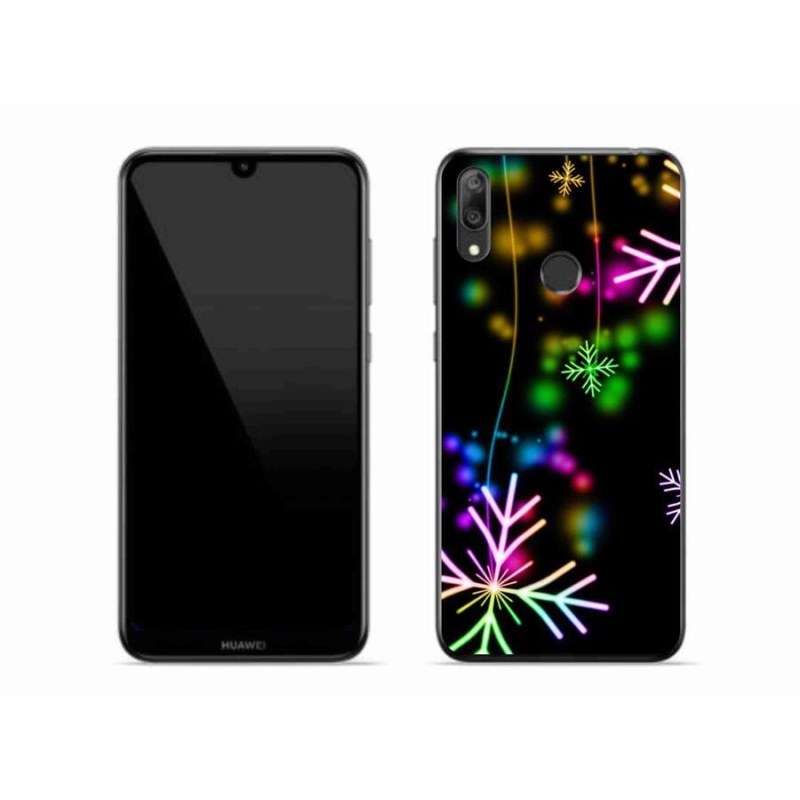Gelový kryt mmCase na mobil Huawei Y7 (2019) - barevné vločky