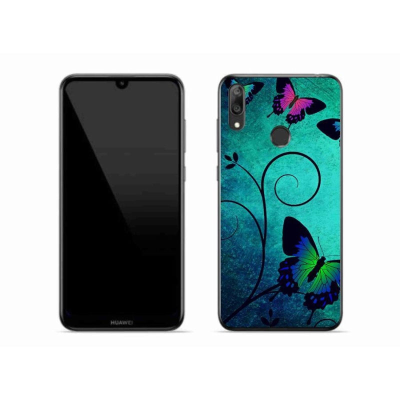 Gelový kryt mmCase na mobil Huawei Y7 (2019) - barevní motýli