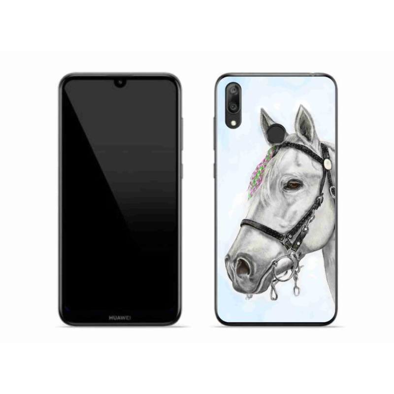 Gelový kryt mmCase na mobil Huawei Y7 (2019) - bílý kůň 1