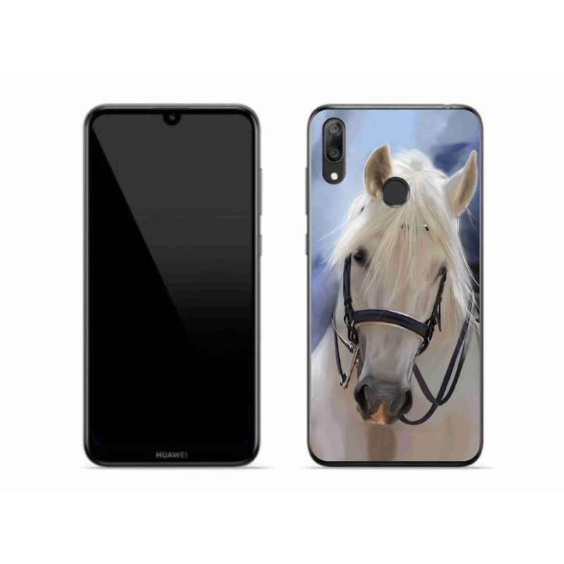 Gelový kryt mmCase na mobil Huawei Y7 (2019) - bílý kůň