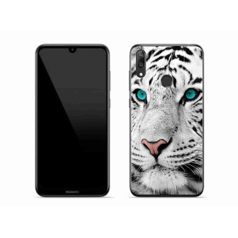 Gelový kryt mmCase na mobil Huawei Y7 (2019) - bílý tygr