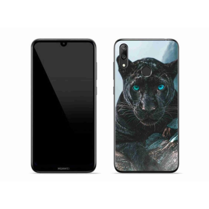 Gelový kryt mmCase na mobil Huawei Y7 (2019) - černý panter