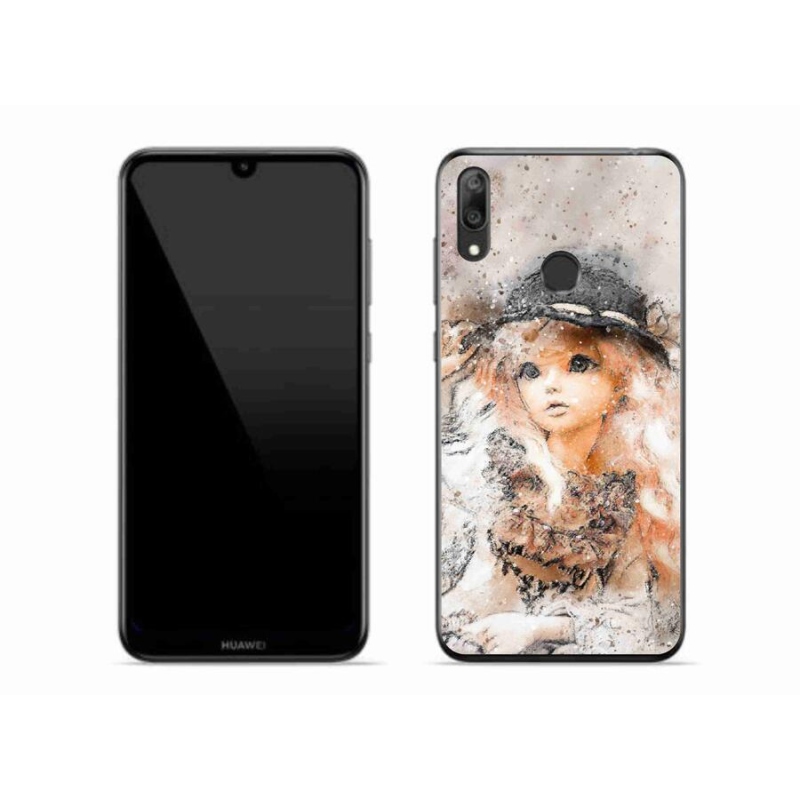 Gelový kryt mmCase na mobil Huawei Y7 (2019) - holčička s kloboukem