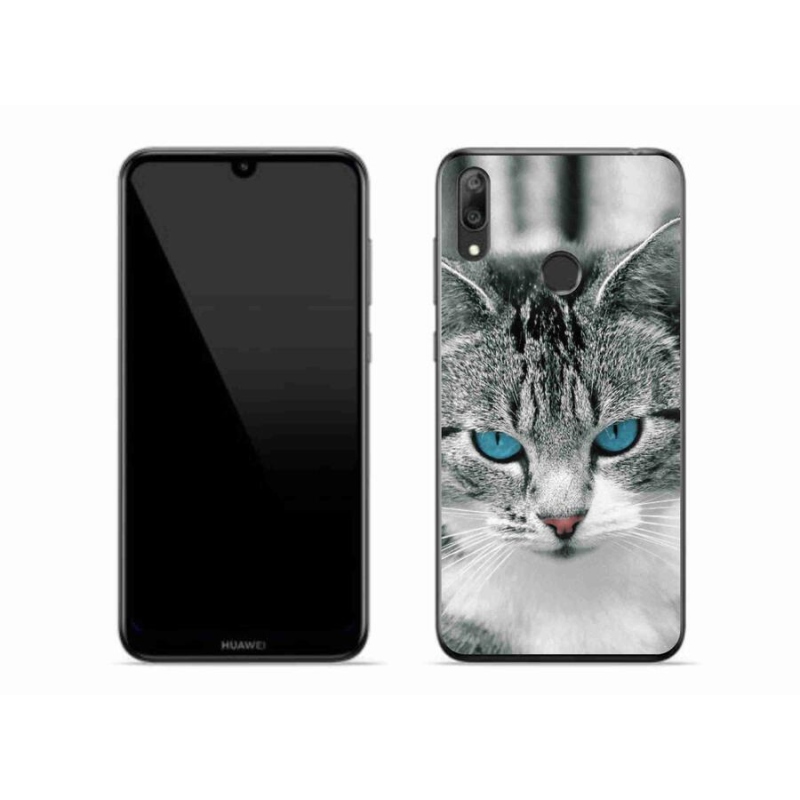 Gelový kryt mmCase na mobil Huawei Y7 (2019) - kočičí pohled 1
