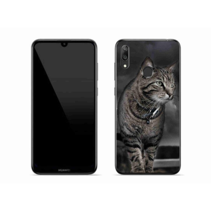 Gelový kryt mmCase na mobil Huawei Y7 (2019) - kočka