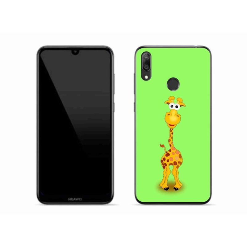 Gelový kryt mmCase na mobil Huawei Y7 (2019) - kreslená žirafa