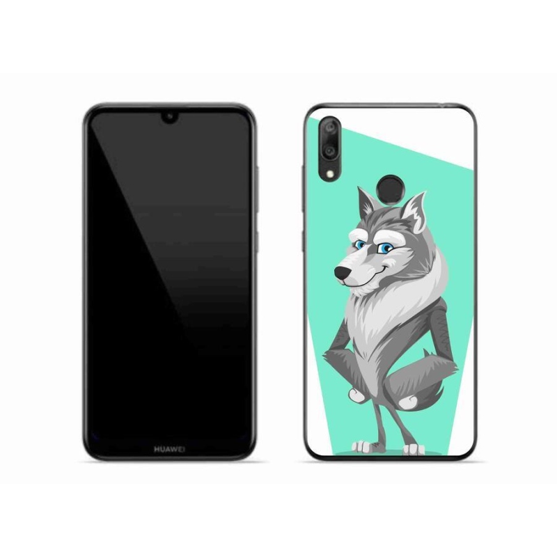 Gelový kryt mmCase na mobil Huawei Y7 (2019) - kreslený vlk
