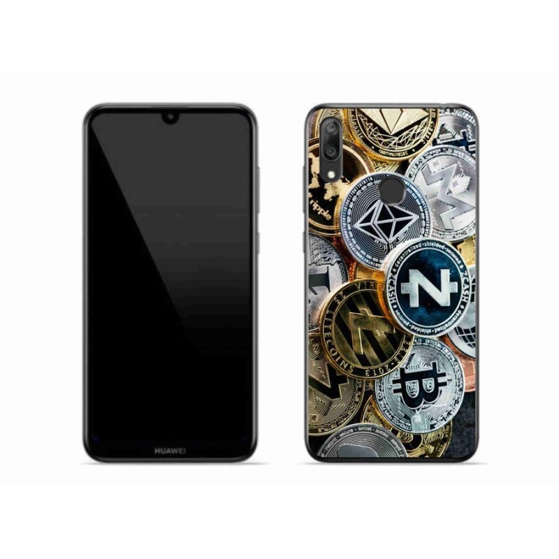 Gelový kryt mmCase na mobil Huawei Y7 (2019) - kryptoměny