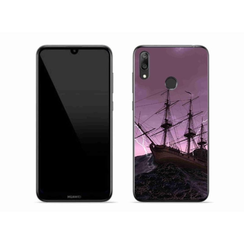 Gelový kryt mmCase na mobil Huawei Y7 (2019) - loď v bouři