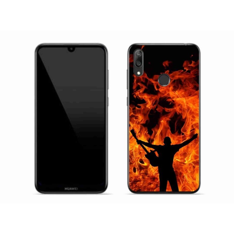 Gelový kryt mmCase na mobil Huawei Y7 (2019) - muzikant a oheň
