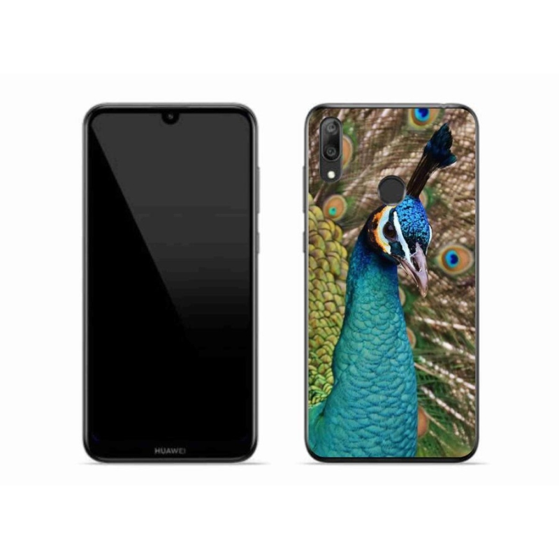 Gelový kryt mmCase na mobil Huawei Y7 (2019) - páv