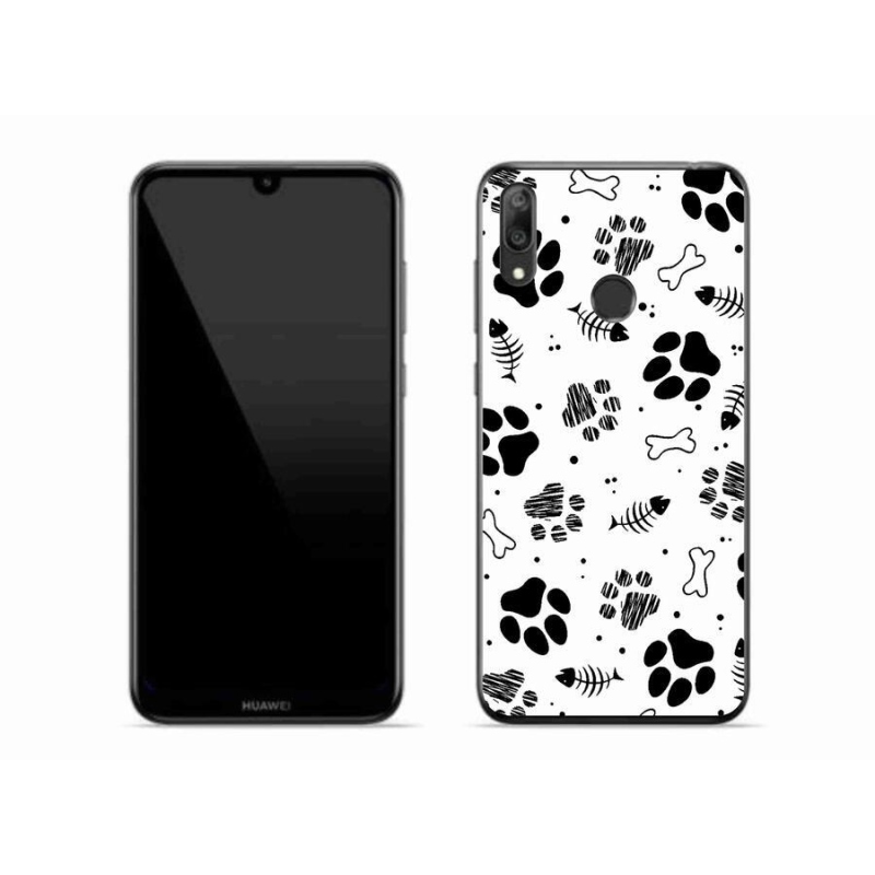 Gelový kryt mmCase na mobil Huawei Y7 (2019) - psí tlapky 1