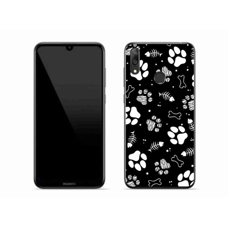 Gelový kryt mmCase na mobil Huawei Y7 (2019) - psí tlapky