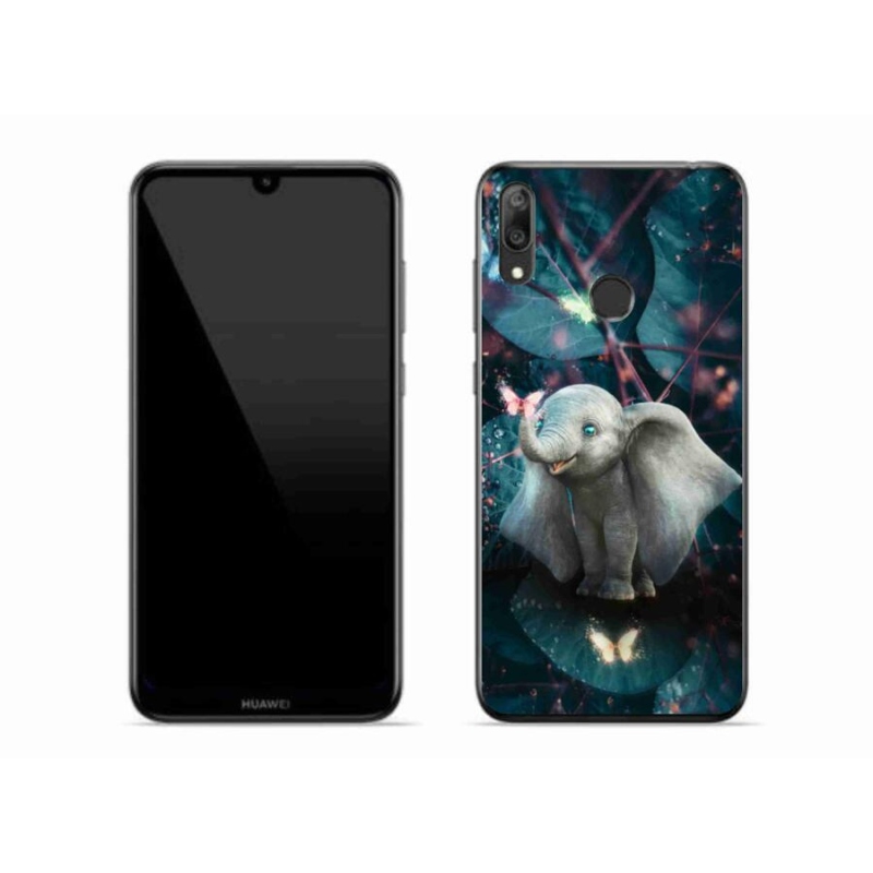Gelový kryt mmCase na mobil Huawei Y7 (2019) - roztomilý slon
