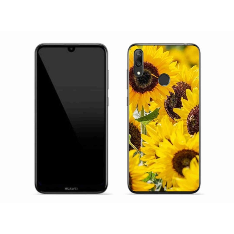 Gelový kryt mmCase na mobil Huawei Y7 (2019) - slunečnice