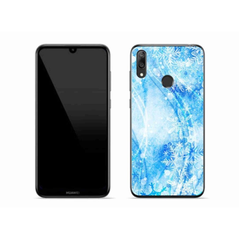 Gelový kryt mmCase na mobil Huawei Y7 (2019) - sněhové vločky