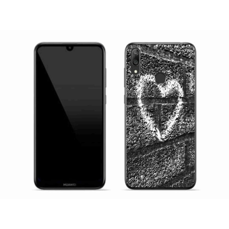 Gelový kryt mmCase na mobil Huawei Y7 (2019) - srdce na zdi