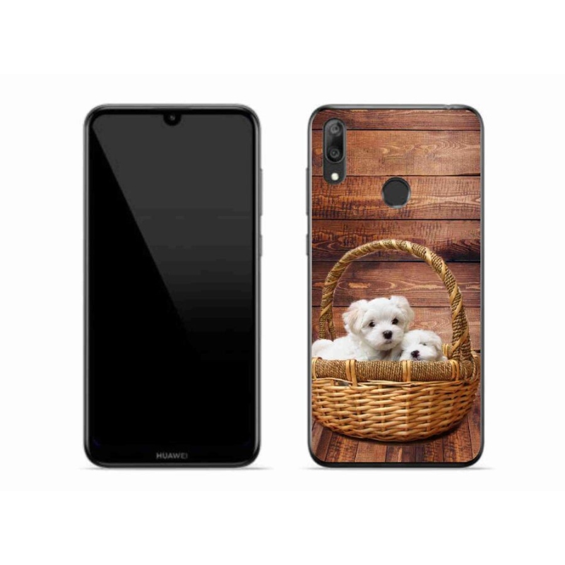 Gelový kryt mmCase na mobil Huawei Y7 (2019) - štěňátka